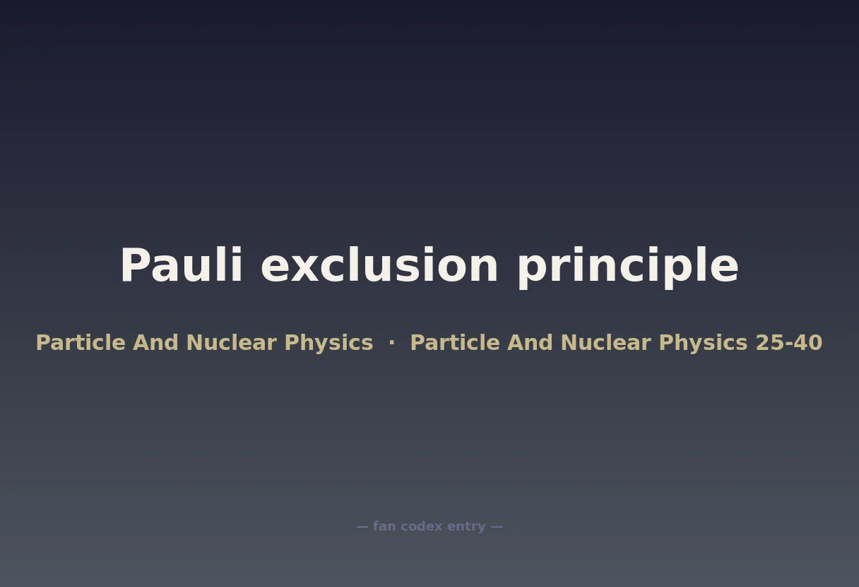 Pauli exclusion principle