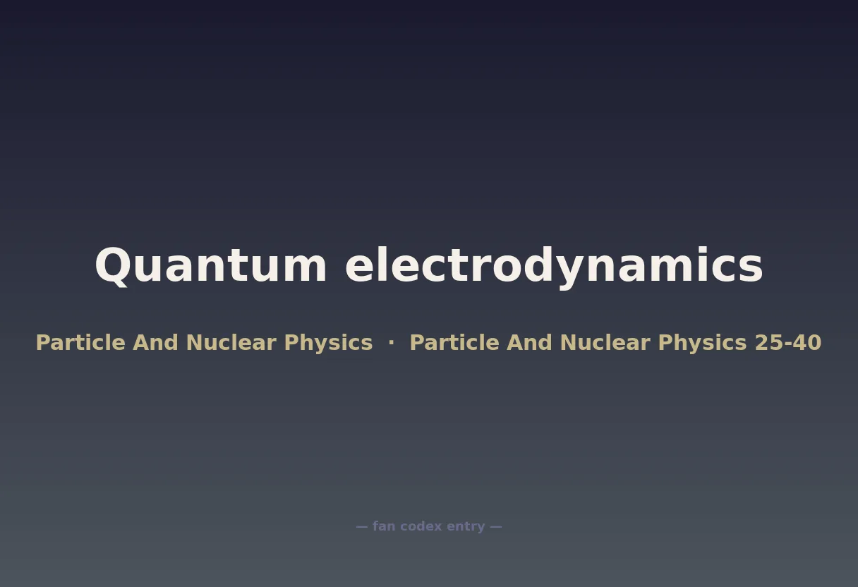 Quantum electrodynamics