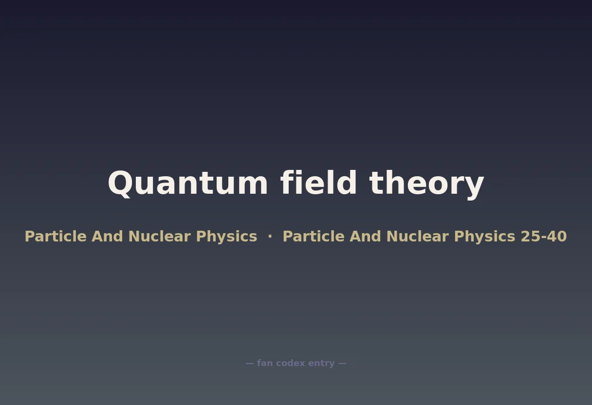 Quantum field theory